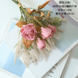 2021Manufacturers wholesale wedding home decoration cross border simulation flowers baked rose dried flowers