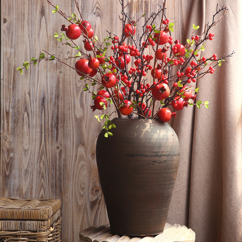2021Home decoration photography props Hotel shopping mall soft pomegranate branch
