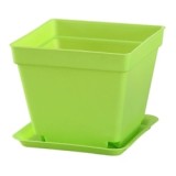 Creative E-friendly Biodegradable Seqaure Colorful Plastic Plant Pots Succulent Flower Pots With Saucer Plant Pots