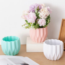 Explosion Style Creative Striped Flower Pot Nordic Simple Plastic Flower Pot Fleshy Imitation Resin Ceramic Flower Pot