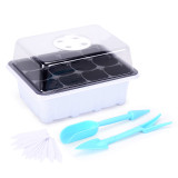 Plastic Plant Propagator Seed Trays Seedling Starter Three Piece Set Green Plant Sowin With Transparent Cover Air Hole