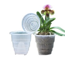 3 Size- Pack Indoor Outdoor Gardening Orchid Pots Gardening Holes Clear Plastic Plant Pot For Indoor Plants