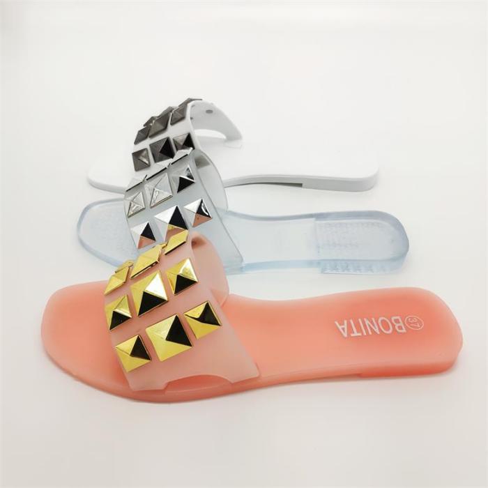YF046 2021 Ladies Fashion Slippers Crystal Non-slip Light Indoor And Outdoor Sandals Slippers Ladies Plastic Beach Shoes 36-41