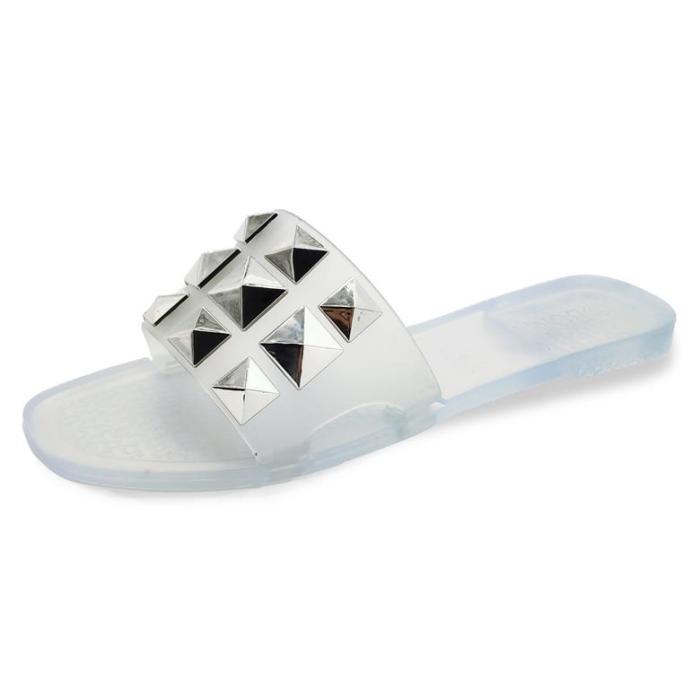 YF046 2021 Ladies Fashion Slippers Crystal Non-slip Light Indoor And Outdoor Sandals Slippers Ladies Plastic Beach Shoes 36-41