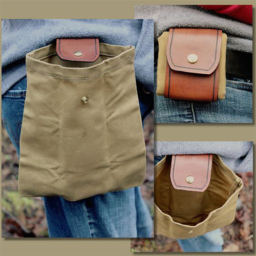 leather and canvas bushcraft bolsa