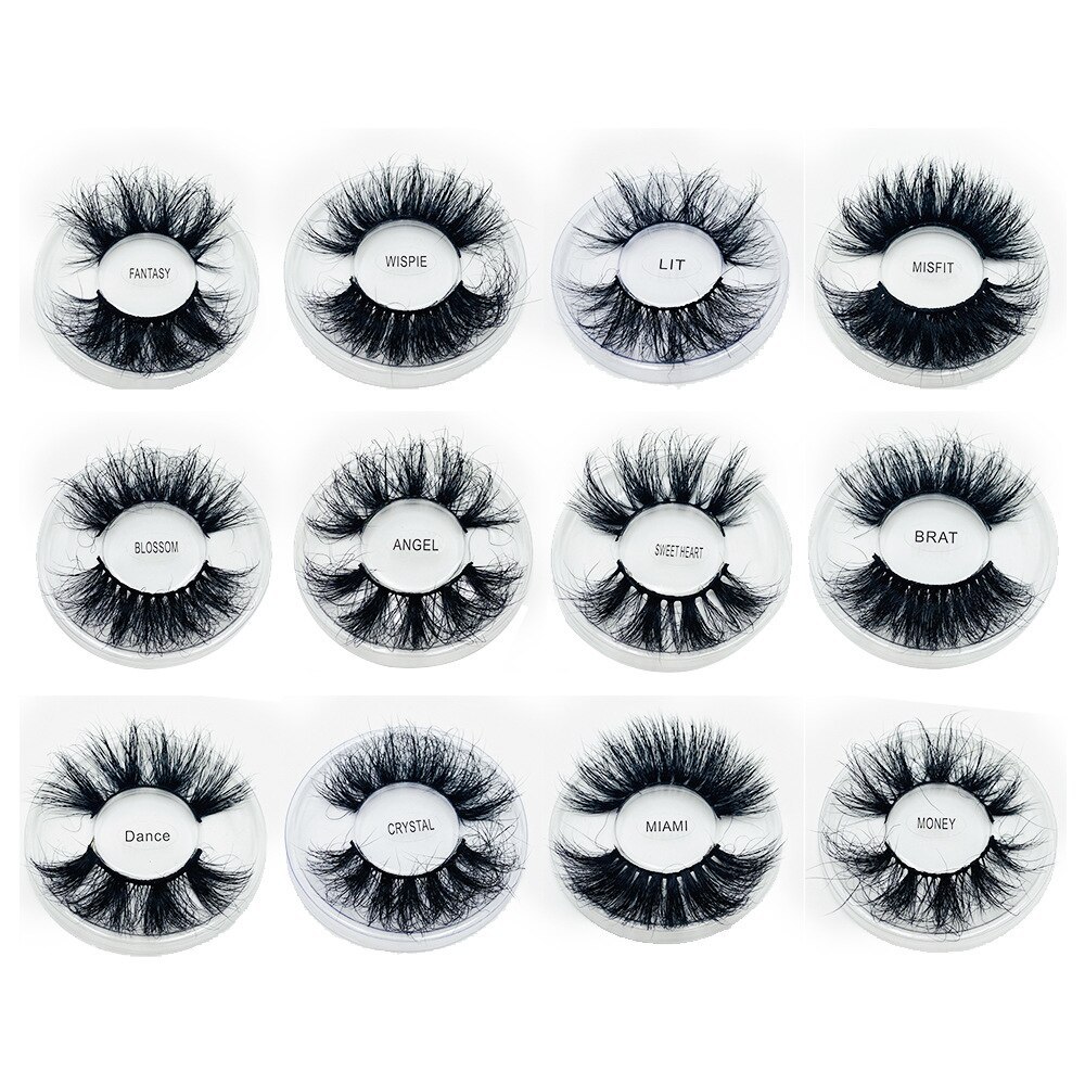Faux Fake 25 Mm Mink False Eyelashes Natural Bulk Wholesale Eye Lash Vendors Extension Eyelash Supplies Private Label Makeup