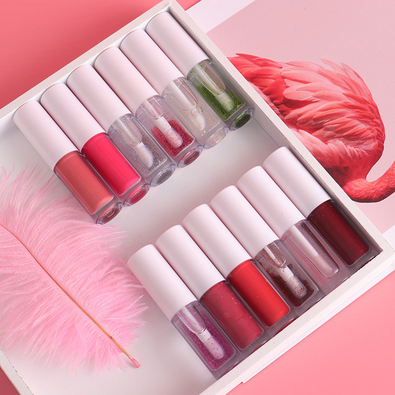 Drivworld 2021 new transparent tube white cover shiny moisturizing lip gloss moisturizing velvet matte lip gloss non-stick cup