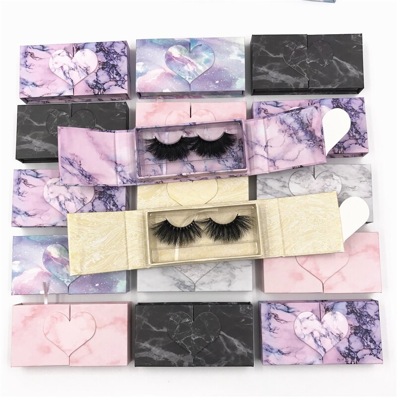 Wholesale Eyelash Packaging Box Empty Lash Packaging with Tray Rectangle Case 25mm Mink Lashes Box Eyelashes Package Custom Logo