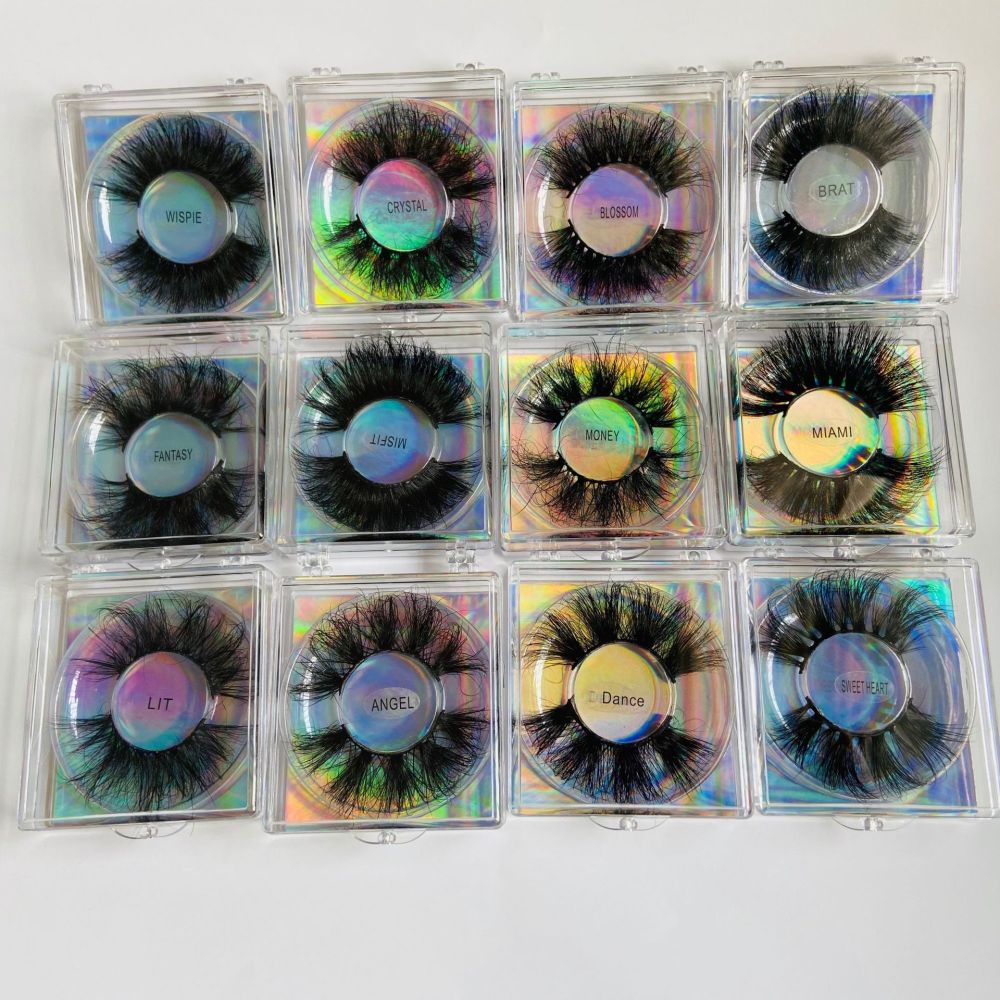 Faux Fake 25 Mm Mink False Eyelashes Natural Bulk Wholesale Eye Lash Vendors Extension Eyelash Supplies Private Label Makeup