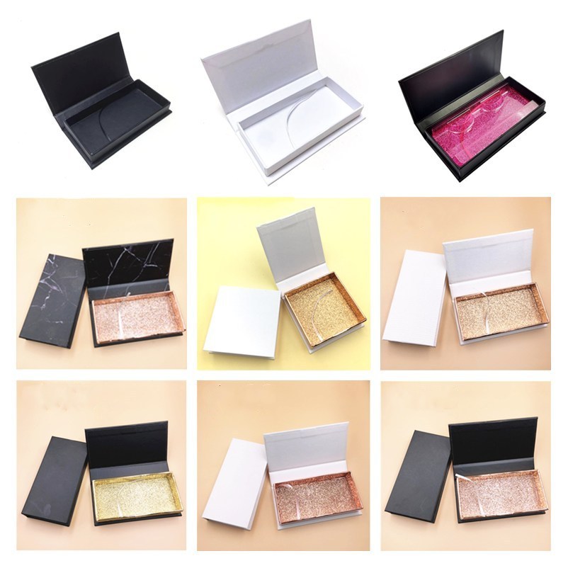 Wholesale Eyelash Packaging Box White & Black Color Lash Boxes Packaging Custom logo Mink Eyelashes Package Storage Case Vendors