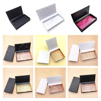 Wholesale Eyelash Packaging Box White & Black Color Lash Boxes Packaging Custom logo Mink Eyelashes Package Storage Case Vendors
