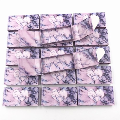 wholesale false eyelash packaging box lash boxes packaging custom logo  25mm mink eyelashes marble case