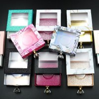 NEW wholesale Square lash box alse Eyelash packaging box fake 3d mink lashes boxes faux cils strip diamond magnetic case empty