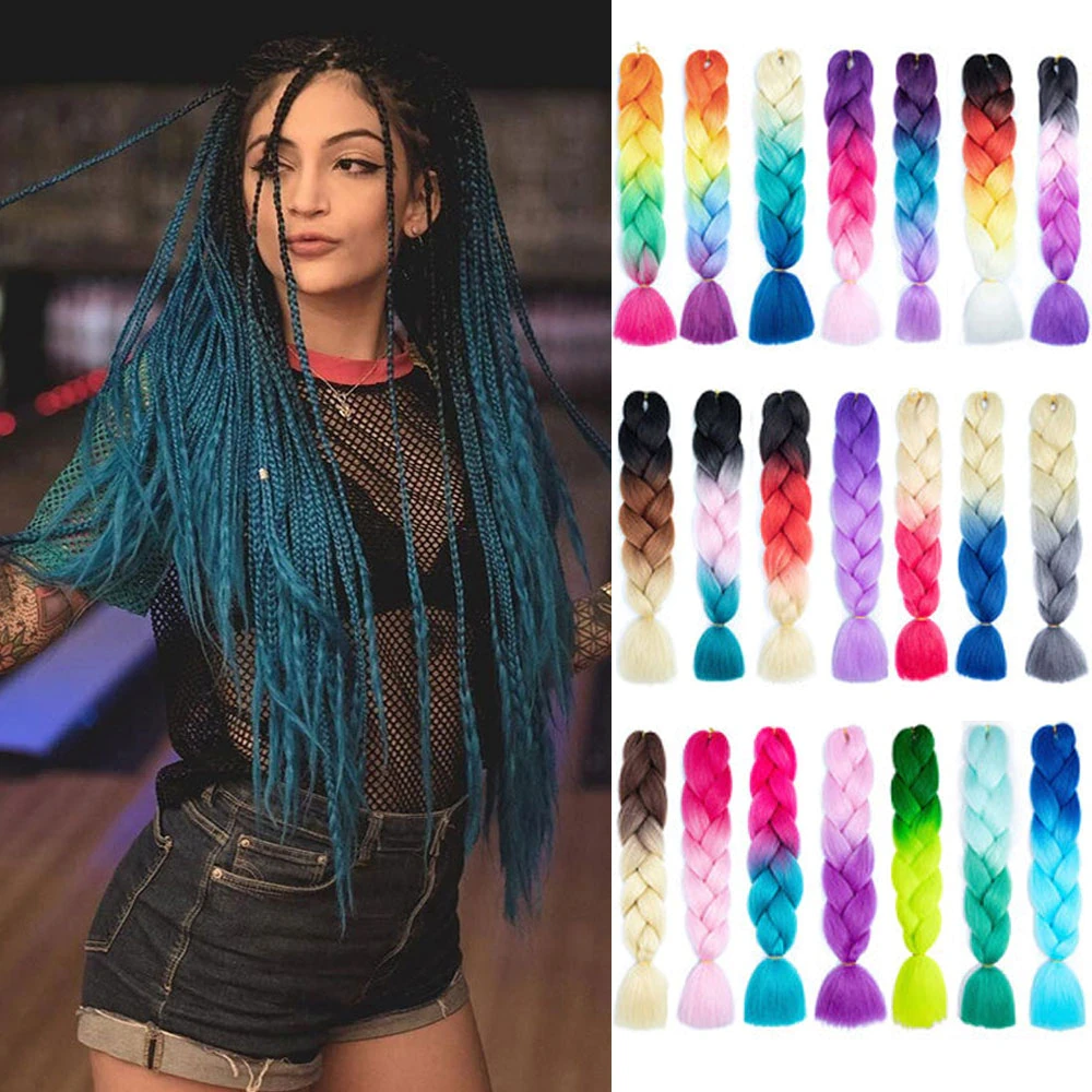 Drivworld x-pression B7 Braiding Hair Bulk Synthetic Braiding Hair Packs Jumbo Braid Hair Blonde For Women Wholesale Extensions Blue Grey