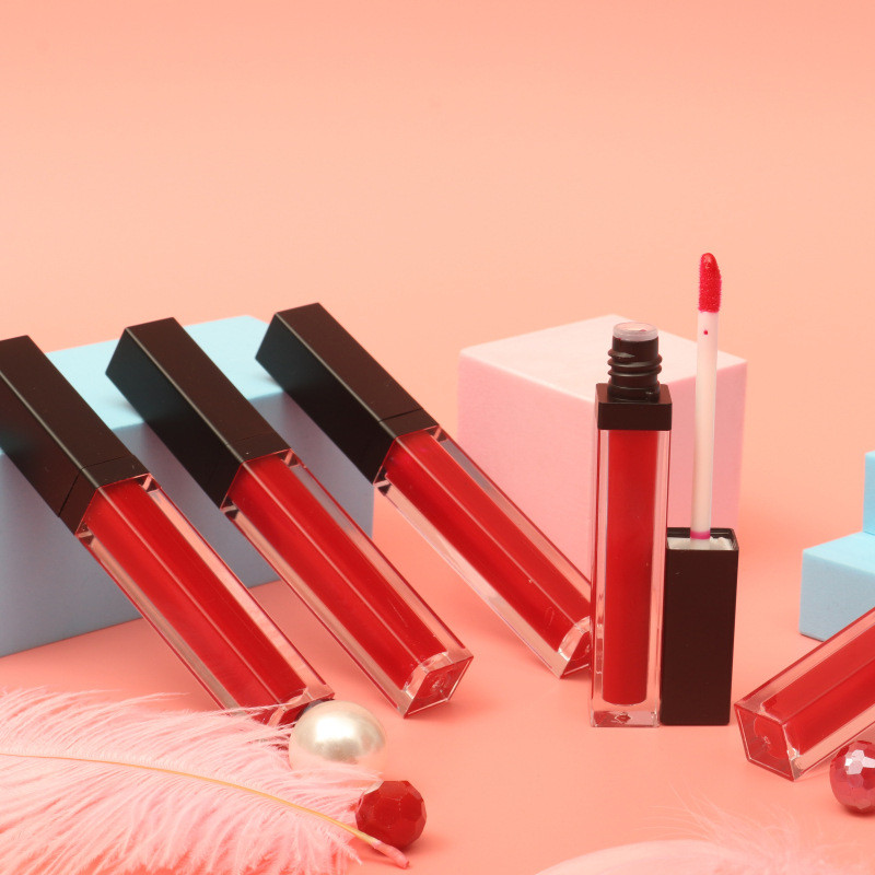 Drivworld 2021 black cover square tube series velvet matte lip glaze matte non-stick lip gloss lipstick liquid