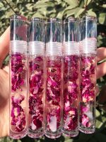 2020 Hot Sell Base Lipgloss Vendor Clear Custom Wholesale 24K Golden Foil Rose Lip Gloss Private Label Lips Cosmetics