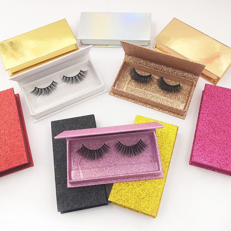 wholesale eyelashes packaging box custom logo fake 3d mink lashes boxes faux cils strip diamond magnetic case empty