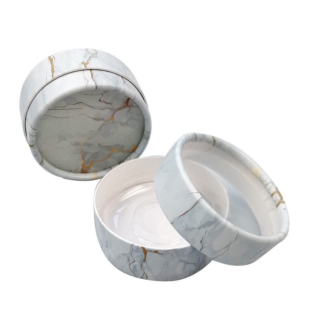 Drivworld Custom Packaging Glitter Paper Round Case With Tray Wholesale Mink Lashes Private Label Logo Packing Box Empty Case