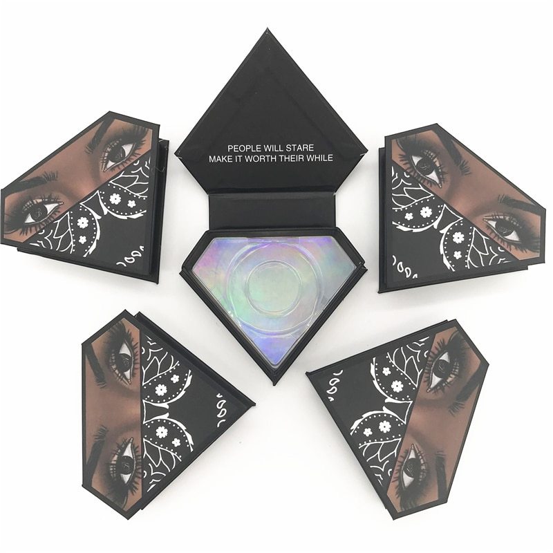 NEW 10/30/50box wholesale diamond false eyelash packaging box fake 3d mink eyelashes boxes faux cils magnetic case lashes empty
