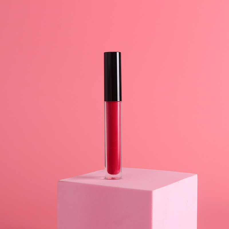 Drivworld 2021 black cover transparent tube matte velvet matte lip gloss light and smooth non-stick lip glaze lipstick liquid