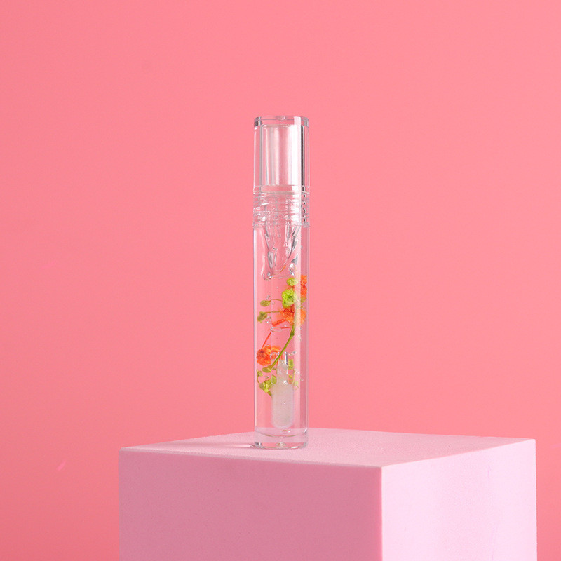 Drivworld 2021 makeup sequins toot lips dried flowers flowers lip oil natural moisturizing colorless lip balm anti-drying hydrating