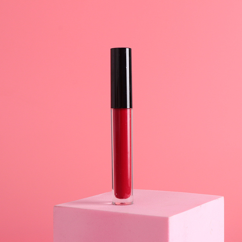 Drivworld 2021 black cover transparent tube matte velvet matte lip gloss light and smooth non-stick lip glaze lipstick liquid
