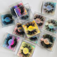 Faux Fake 25 Mm Mink False Eyelashes Natural Bulk Wholesale Eye Lash Vendors Extension Eyelash Supplies Private Label Makeup