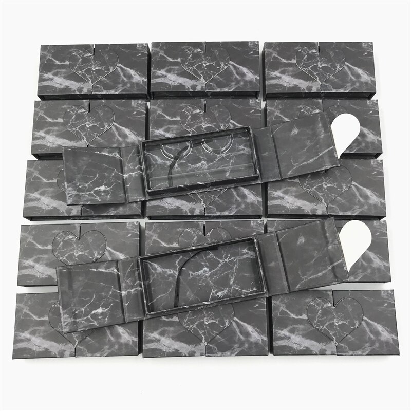 wholesale false eyelash packaging box lash boxes packaging custom logo  25mm mink eyelashes marble case