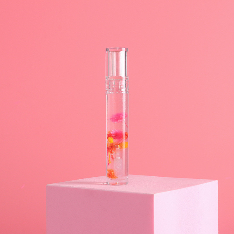 Drivworld 2021 makeup sequins toot lips dried flowers flowers lip oil natural moisturizing colorless lip balm anti-drying hydrating