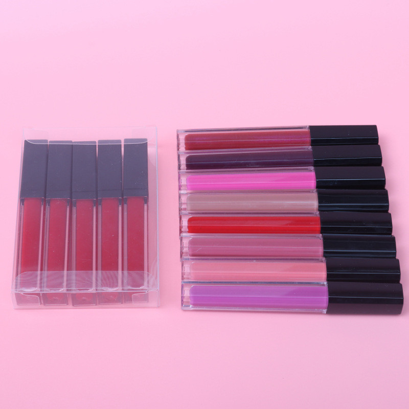 Drivworld 2021 black cover square tube series velvet matte lip glaze matte non-stick lip gloss lipstick liquid
