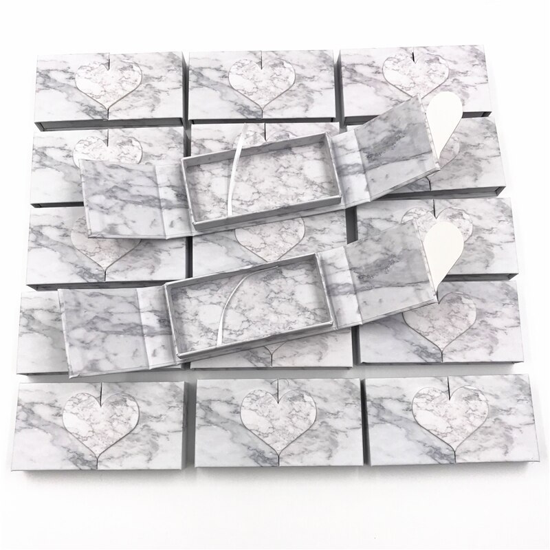 wholesale false eyelash packaging box lash boxes packaging custom logo  25mm mink eyelashes marble case