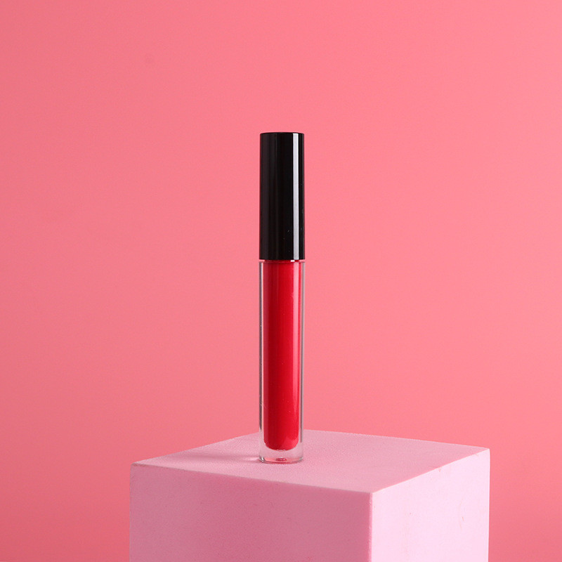 Drivworld 2021 black cover transparent tube matte velvet matte lip gloss light and smooth non-stick lip glaze lipstick liquid