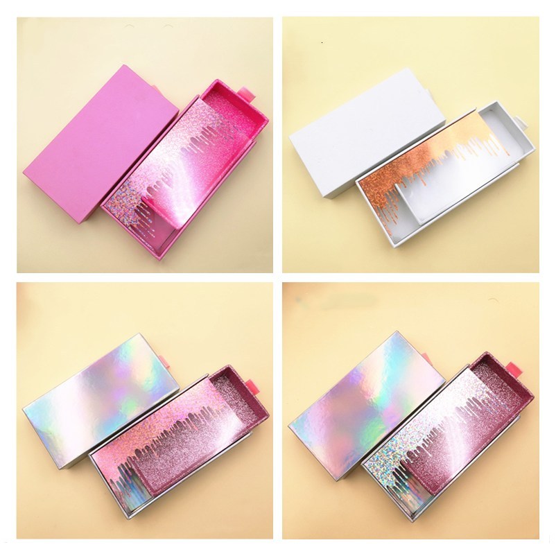NEW  wholesale eyelash packaging box lash boxes packaging White Color and Black Color mink lashes square round empty case bulk