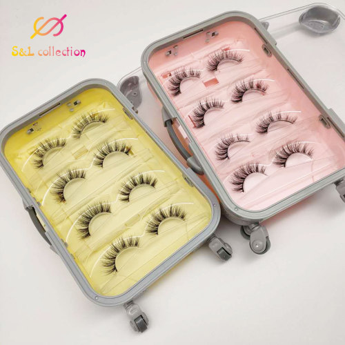 Eyelashes Packaging Box Small suitcase Lash Boxes Custom Your Logo Lashes Case Empty Makeup Eyelash Storage