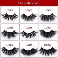 5D Mink Hair False Eyelashes 25MM Long Cross-Eyelashes Thick, Slender and Exaggerated Mink Individual Lashes Makeup Cosmetic