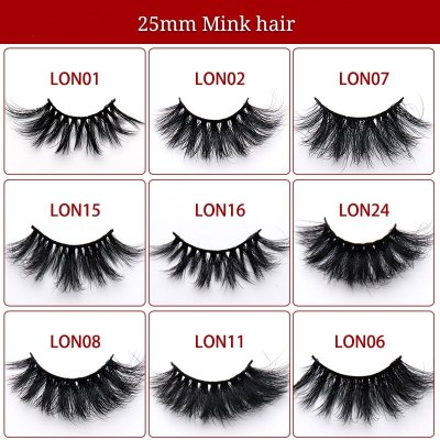 5D Mink Hair False Eyelashes 25MM Long Cross-Eyelashes Thick, Slender and Exaggerated Mink Individual Lashes Makeup Cosmetic