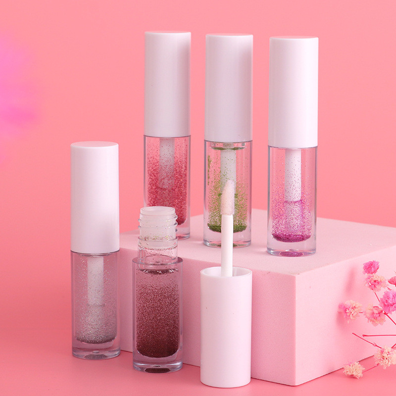 Drivworld 2021 new transparent tube white cover shiny moisturizing lip gloss moisturizing velvet matte lip gloss non-stick cup
