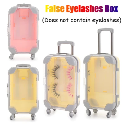Mini trolley false eyelashes packaging box luggage lashes suitcase luxury mink lashes fluffy curly case Beauty Makeup Package