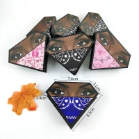 Fake Eyelash Packaging Box Diamond Shaped Eyelash Storage Box Empty Lash Case Plastic Portable Eyelash Container Organizer Tray