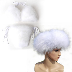 Women Real Fox Fur Slippers Sexy Bikini Bra Set Fluffy Raccoon Slides Beach Fur Swimsuit Underwear Fashion Bikini Set Detachable