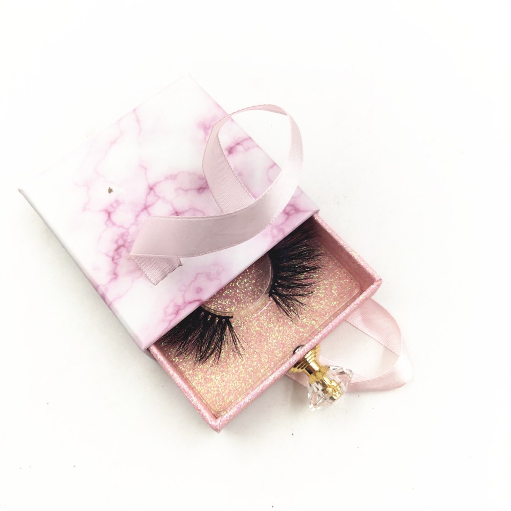 Custom Ribbon Eyelash Boxes Packaging With Logo Wholesale Customize Your Logo Beaty Makeup Package Box for False Eyelashes