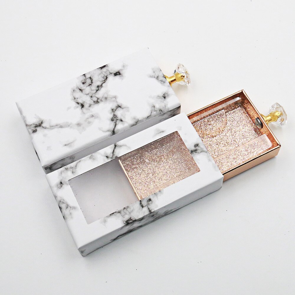 Eyelash Packaging Box 3d Mink Lashes Bulk Empty Box 25mm Mink Eyelashes Cases False Eyelashes Drawer Box Diamond Handle Drawer