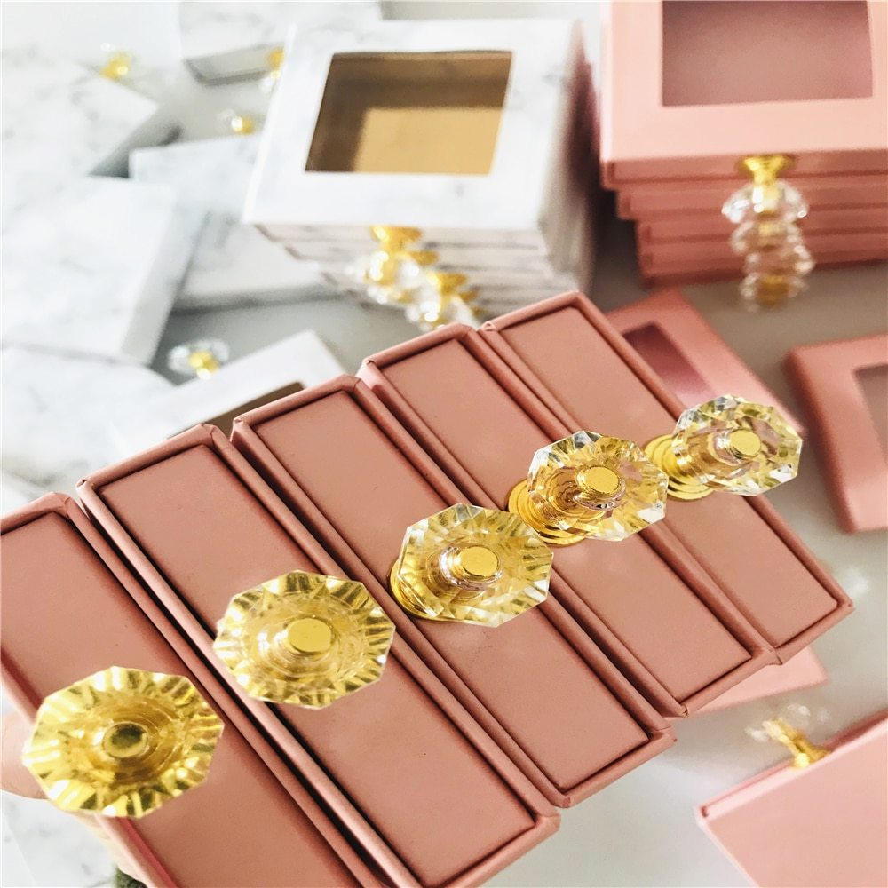 1pcs wholesale marble lash box pink packaging box fake 3d mink lashes boxes faux cils strip diamond magnetic case empty