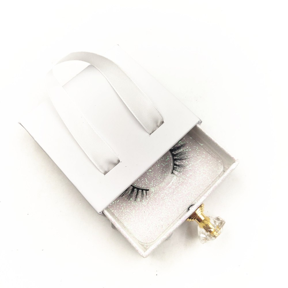 Custom Ribbon Eyelash Boxes Packaging With Logo Wholesale Customize Your Logo Beaty Makeup Package Box for False Eyelashes