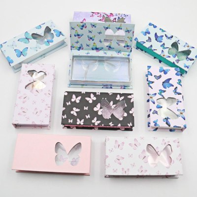 Butterfly Design Lash Boxes Packaging Eyelash Packaging With Tray Lashes Box Mink Lashes Storage Holder Pack Box Case Wholesale