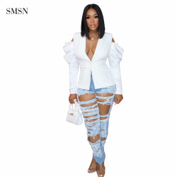 Fashionable jackets for women 2021 Solid Color Long Sleeve Women Tops Early Autumn Ladies Casual Short Suit Coat Jacket