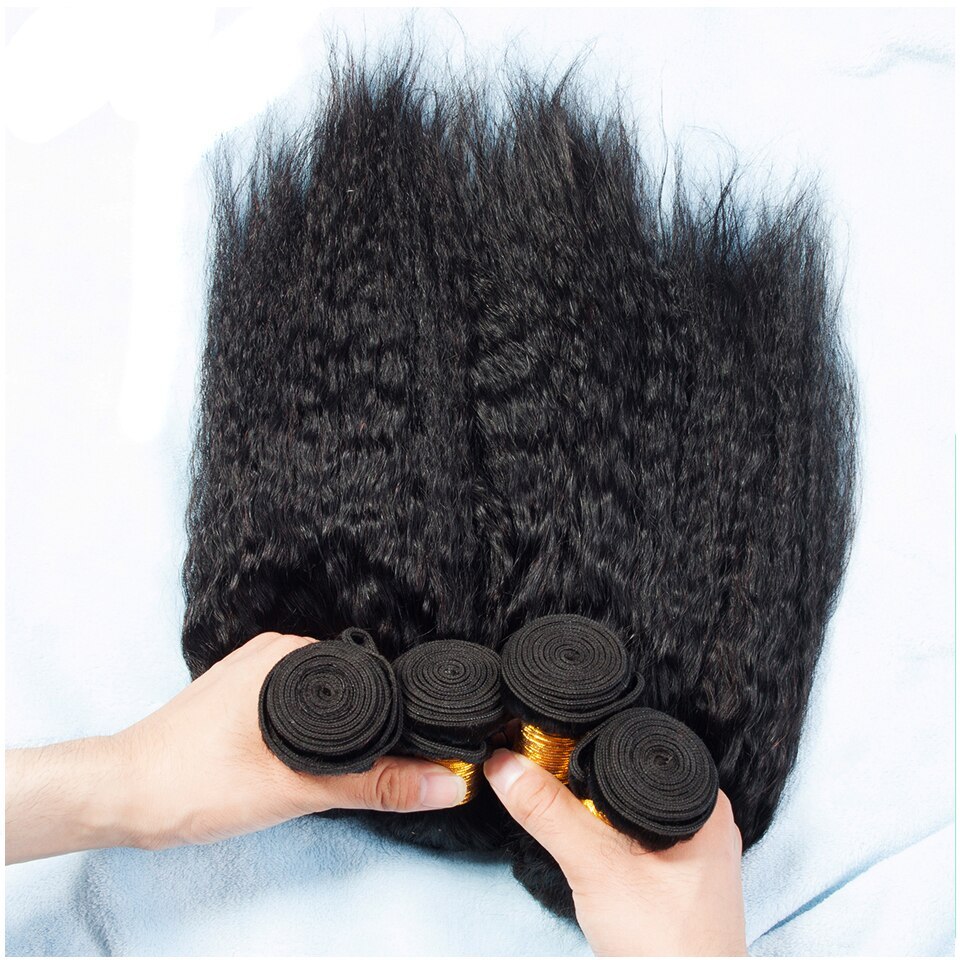 Drivwoirld Kinky Straight  Bundles Human Hair Bundles Deal Brazilian Hair weave Bundles Sew in Human Hair Extensions