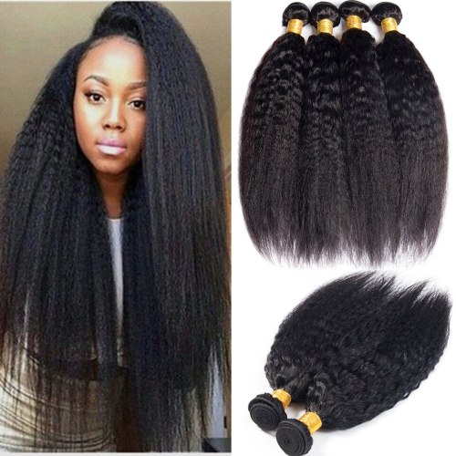 Drivwoirld Kinky Straight  Bundles Human Hair Bundles Deal Brazilian Hair weave Bundles Sew in Human Hair Extensions