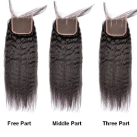 Kinky Straight  Lace Closure Maxine Remy Human Hair Closure Italy Yaki Human Hair 4x4 Lace Closure Cheap closure cheveux humain