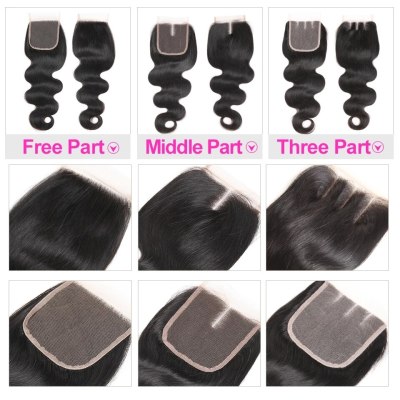 Maxine Body Wave Lace Closure Peruvian Human Hair 4X4 Free/Middle/Three Part Lace Clousre With Baby Hair 150% Density Remy Hair
